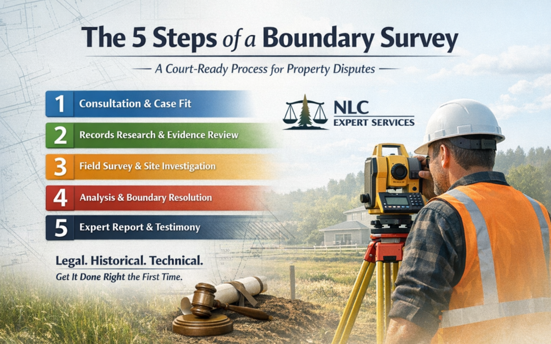 The 5 Steps of a Boundary Survey (And Why Process Matters in Property Disputes)
